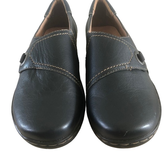 Clarks Navy Blue Evianna Comfort Loafer Shoes 8 - Picture 4 of 6
